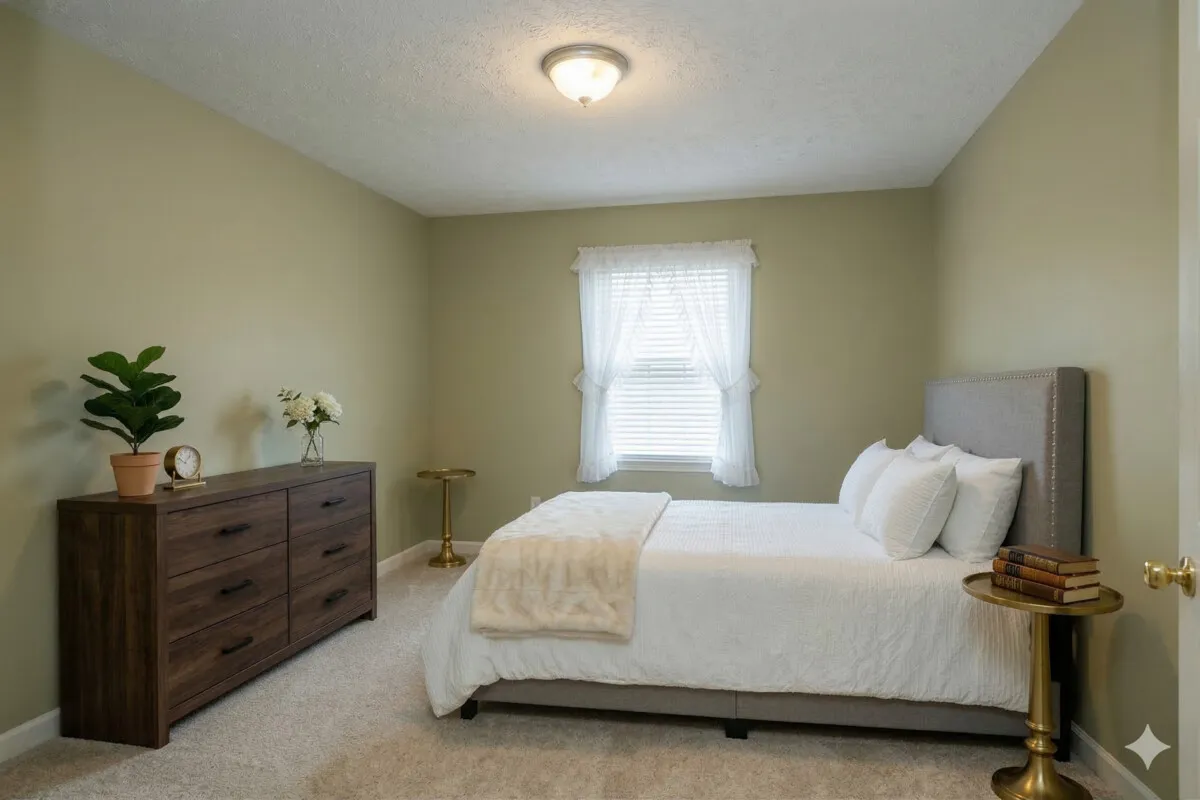 15965 Button St bedroom with upholstered headboard